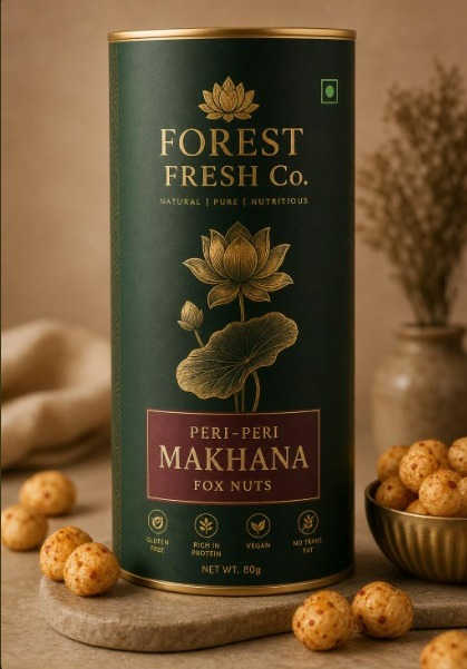 Forest Fresh Co. Peri-Peri Makhana premium canister — flagship Dubai SKU